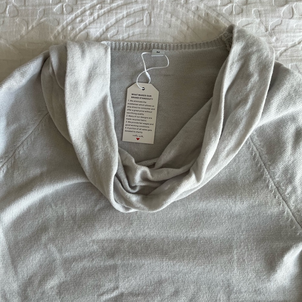 Women's Gray Cowl Neck Sweater